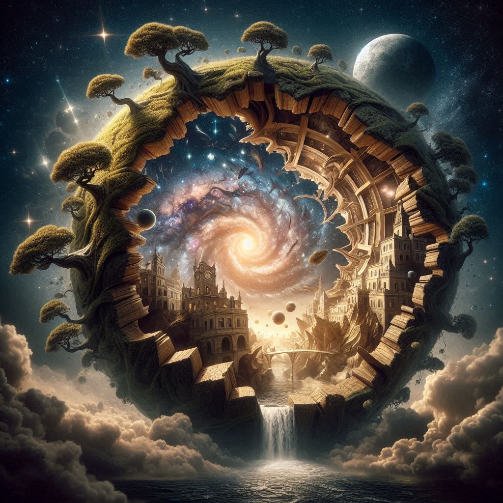 Broken wooden earth egg