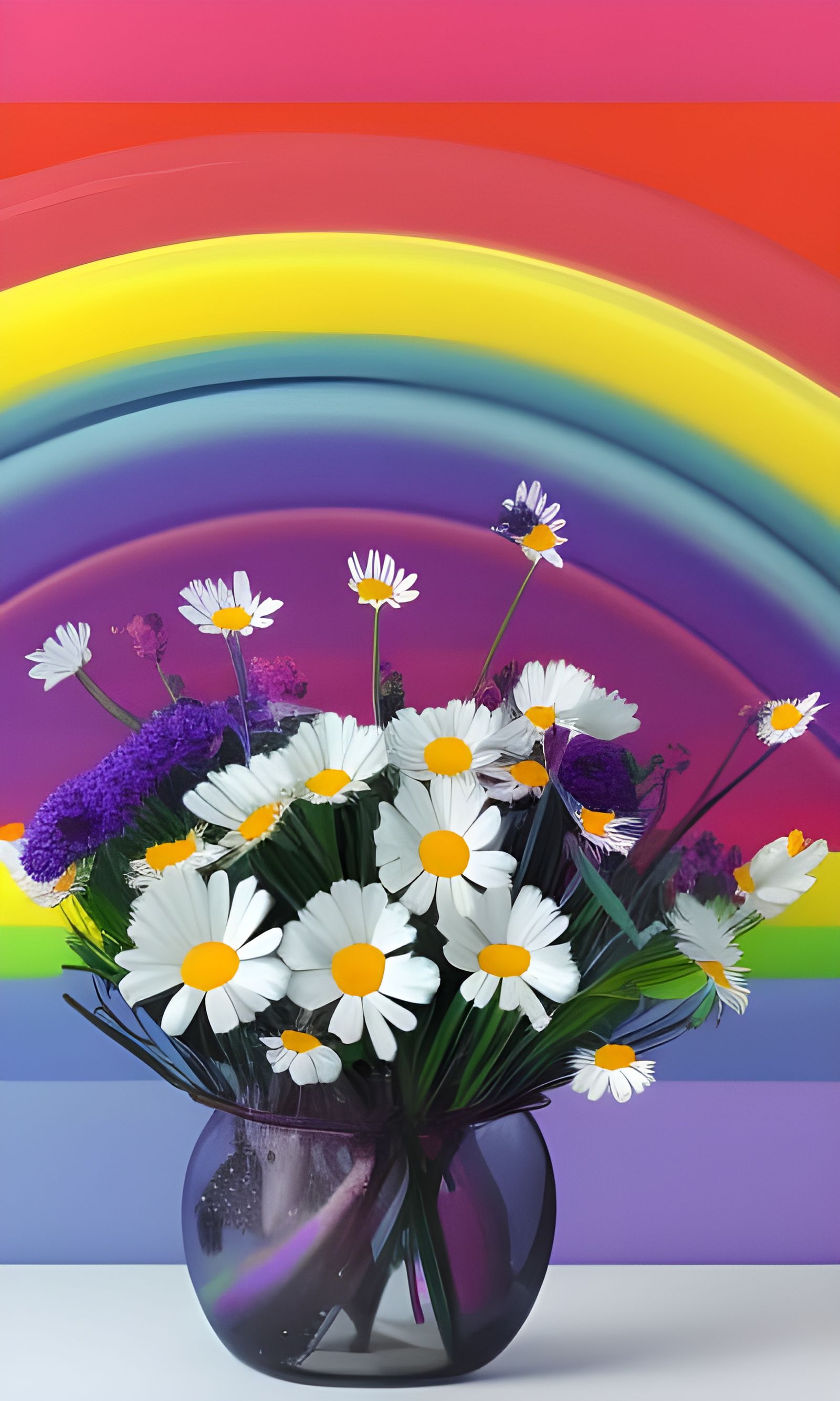 Rainbows and Daisies 6 AI Generated Artwork NightCafe Creator