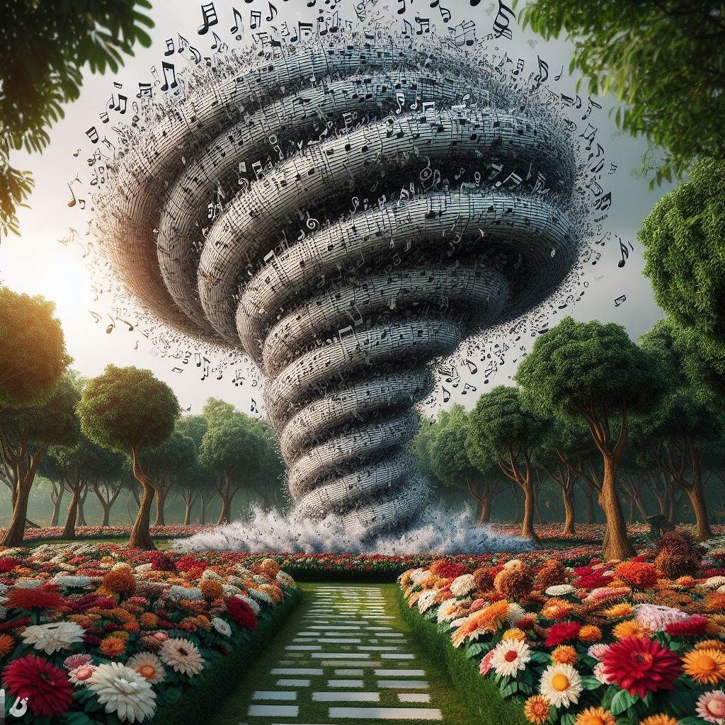 Tornado of Music Notes