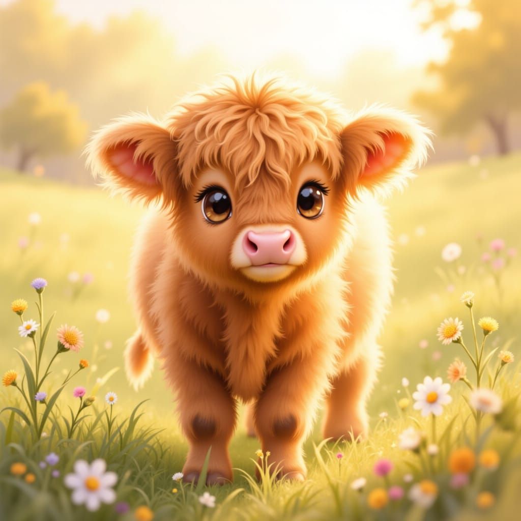 Super cute fluffy cow <lora:Super Cute Cow:1.0>