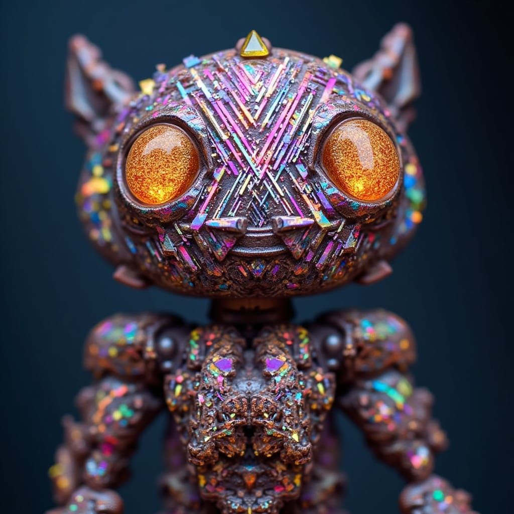 <lora:Sunstone Lattice:1.0> A robot made entirely from rainbow lattice sunstone intricate details, HDR, hyperrealistic, Epic cinematic brill...