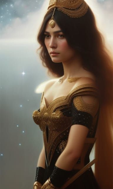 Gorgeous stellar goddess, finely detailed, intricate design ...