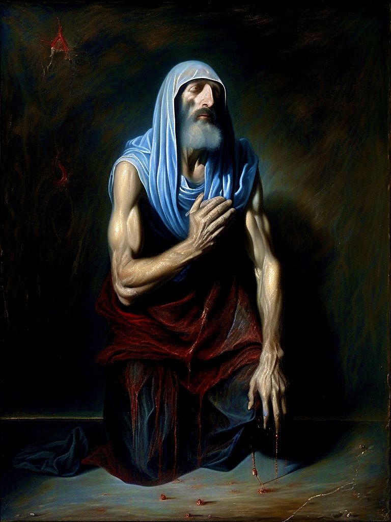 portrait in the style of Agostino Arrivabene (surreal) of Jo...