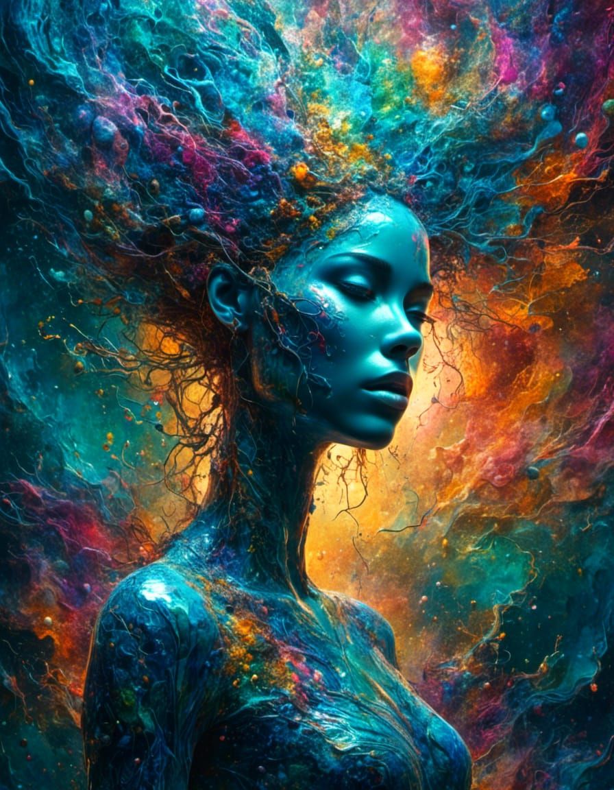 Central Nervous System as Iridescent Female Figure