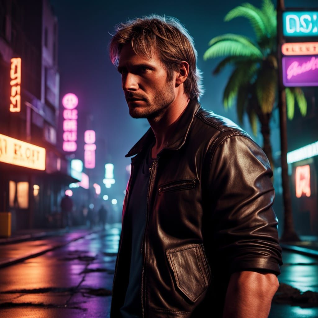 Neon Cityscape Inspired by Crime Drama