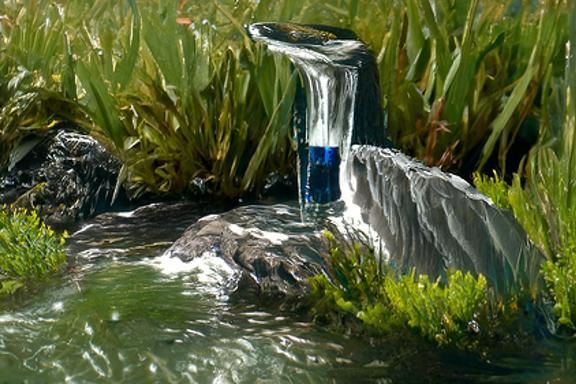 water in grass