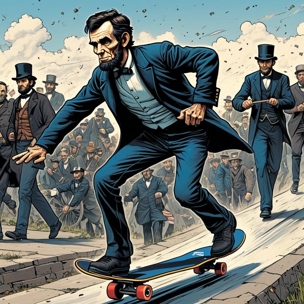Abe Lincoln about to attempt a Cannonball just minutes after...