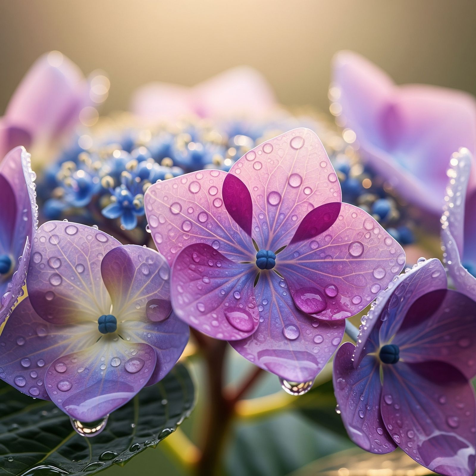 cluster of hydrangea flowers.