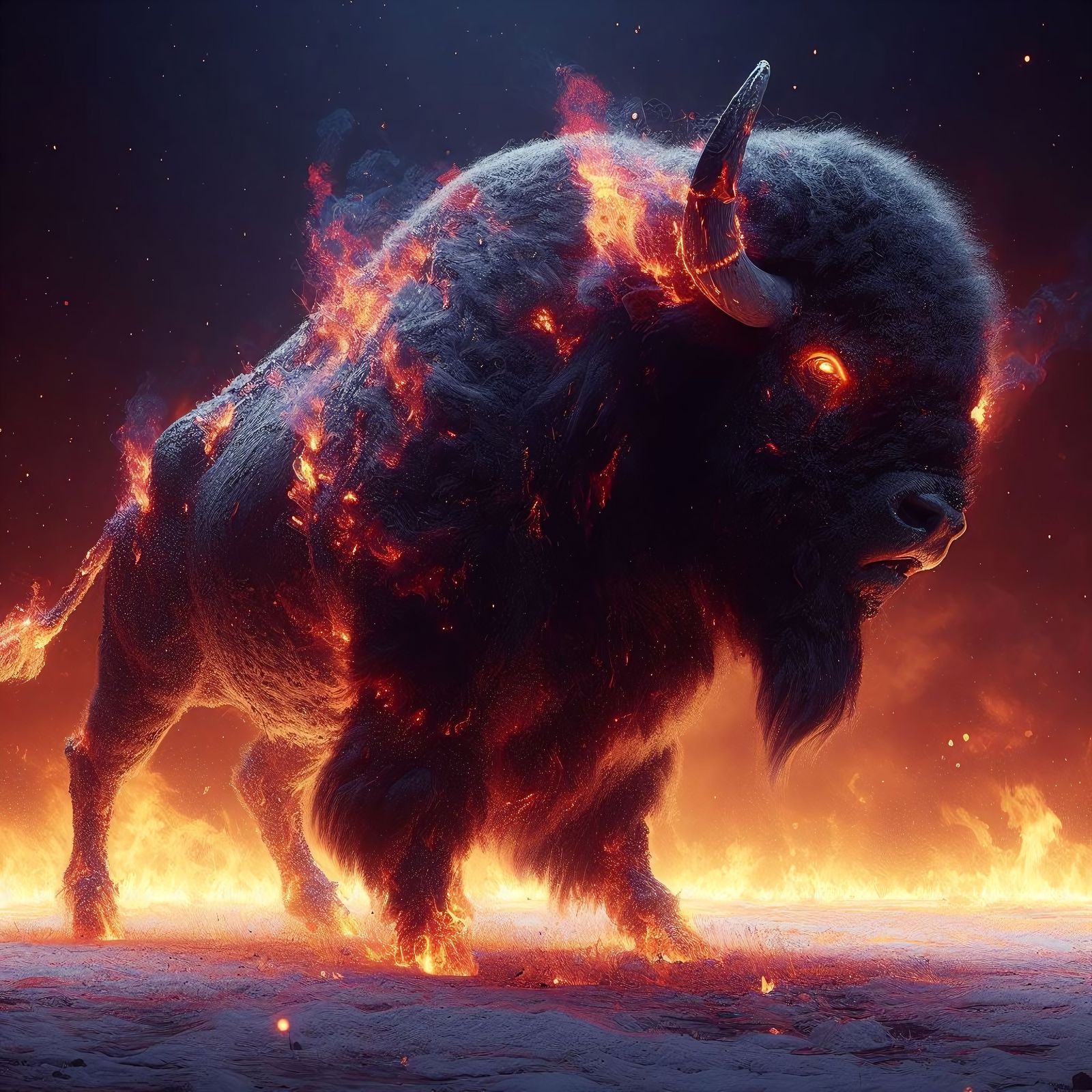 Burning Ghost Bison