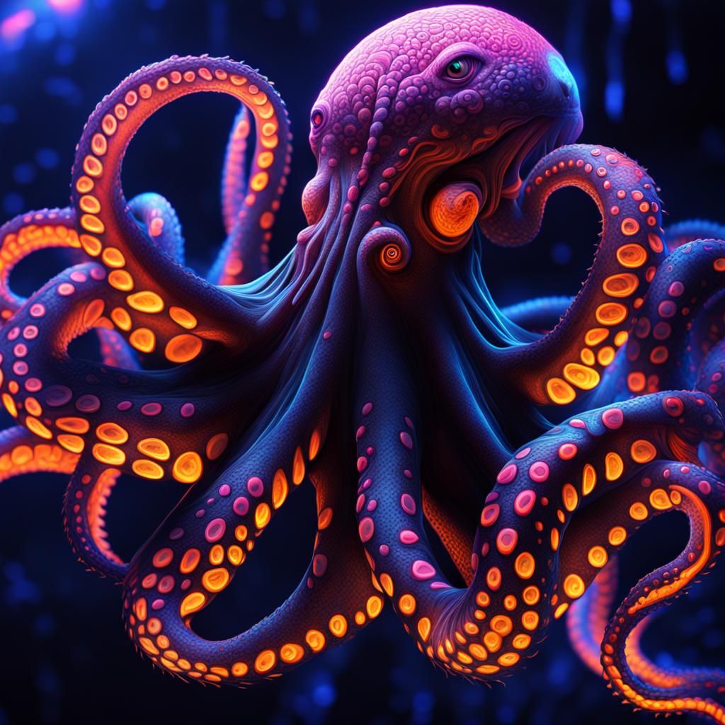 Oktopus turns into UV Black Light - AI Generated Artwork - NightCafe ...