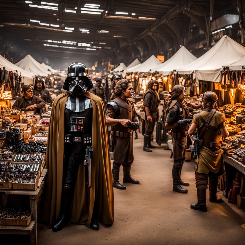 Bazaar where starwars stroomtropers are vendors and buyers  ...