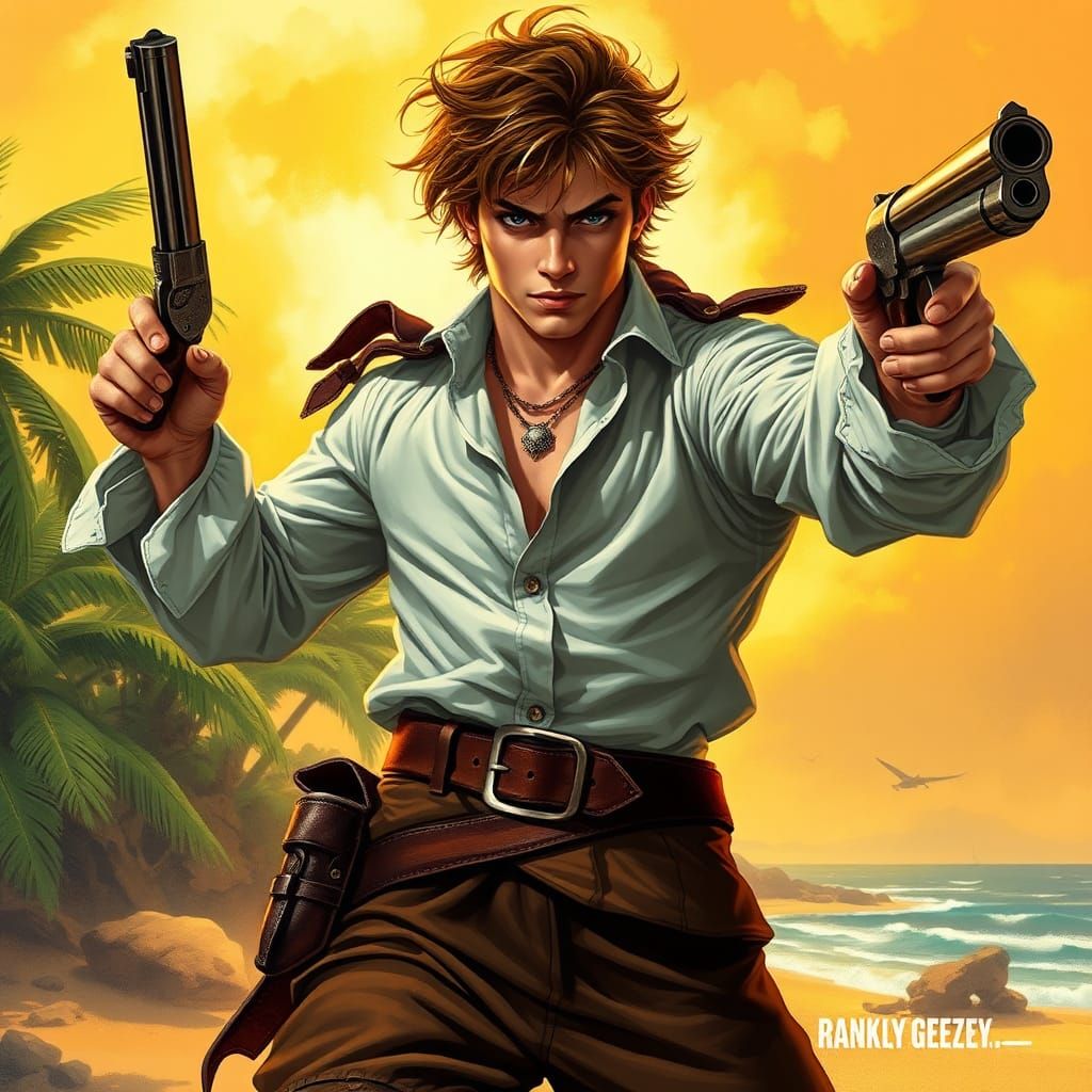 Dashing Pirate Portrait in Frazetta-Mead-Beksiński Style