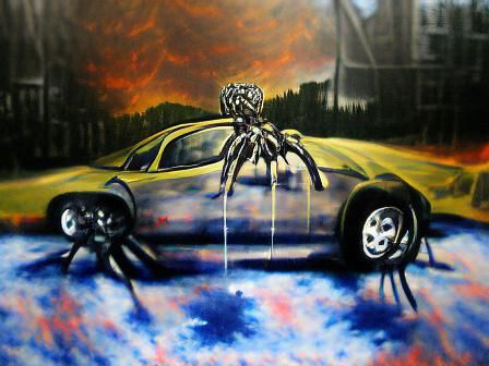 Arachnid car oil on canvas