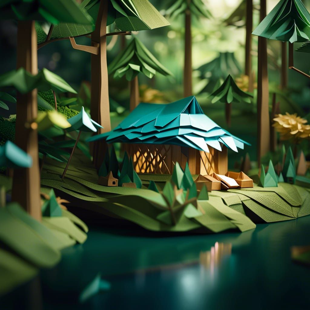 Hut in the forrest  by @Antiparticle