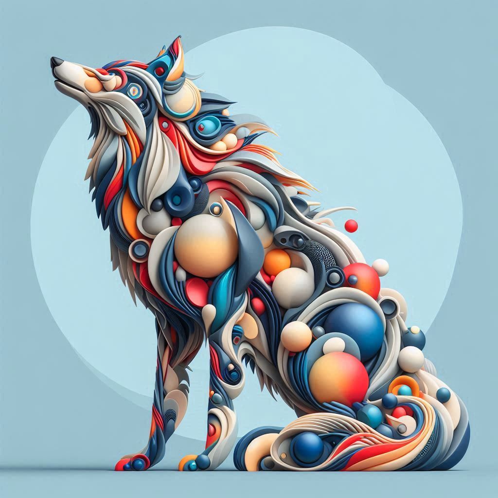 A 3D wolf