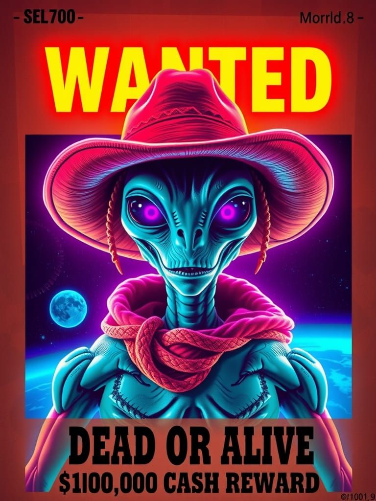 Alien wanted poster, dead or alive, cash reward!!!  by @CloST 