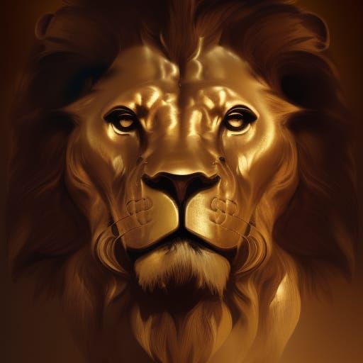 goldnecklace michelangelo Lion Hercules head and shoulders portrait, 8k resolution concept art portrait by Greg Rutkowsk...