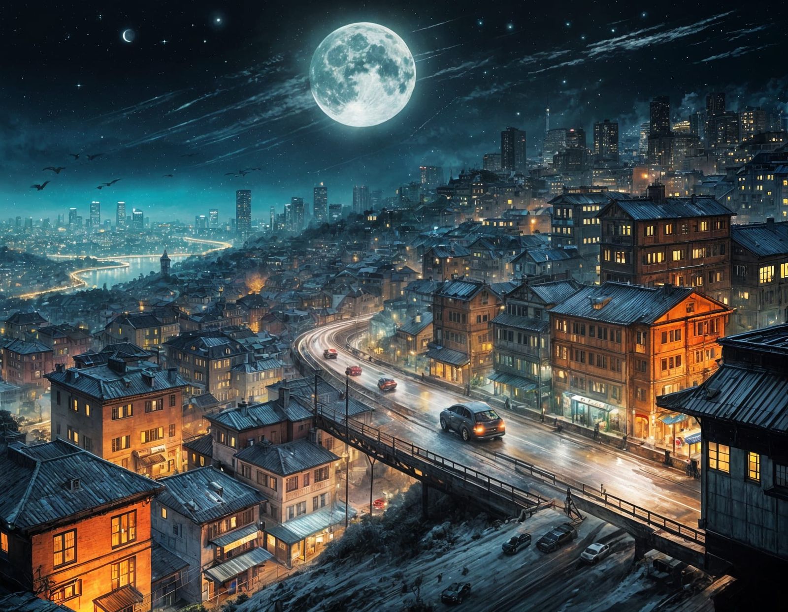 Busy city on mountain   by @Agrona_Vritra