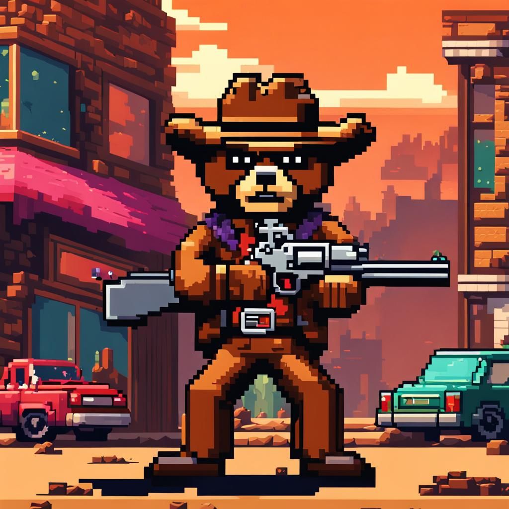 angry cowboy teddy