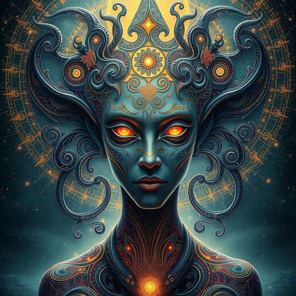 Ethereal Creator Being in Celestial Realm