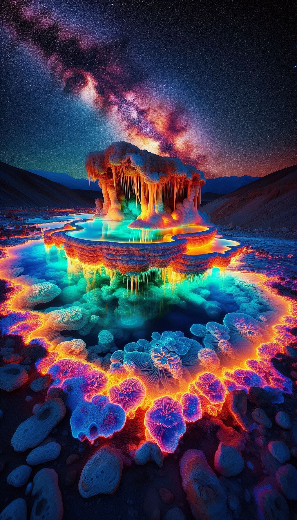 Luminous mineral pool