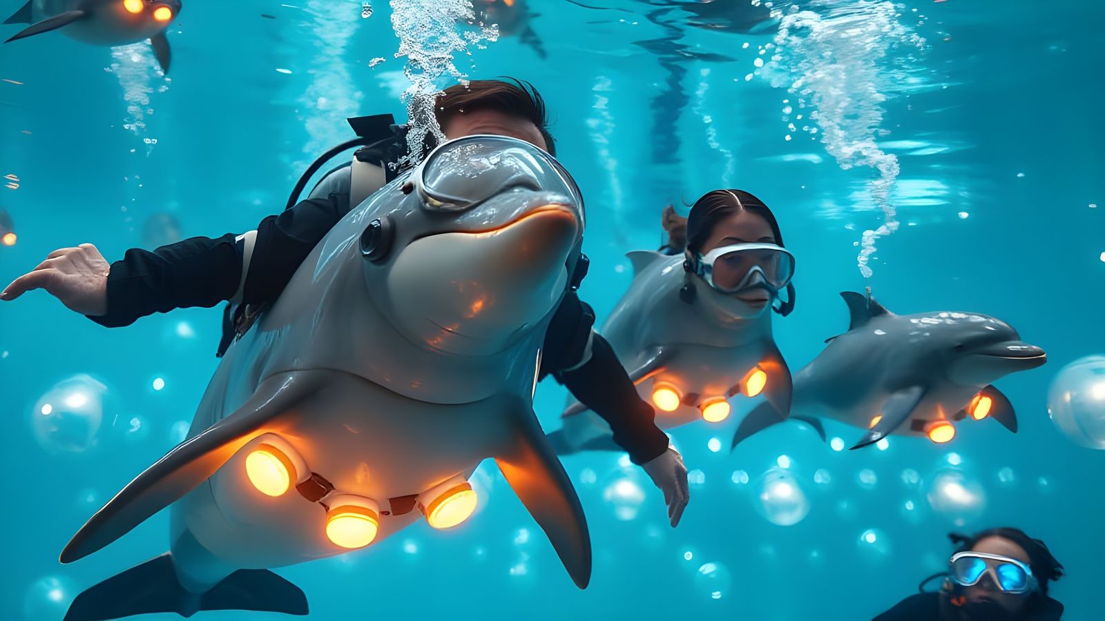 Human and dolphin merger exceeds working together  by @Gary Murakami