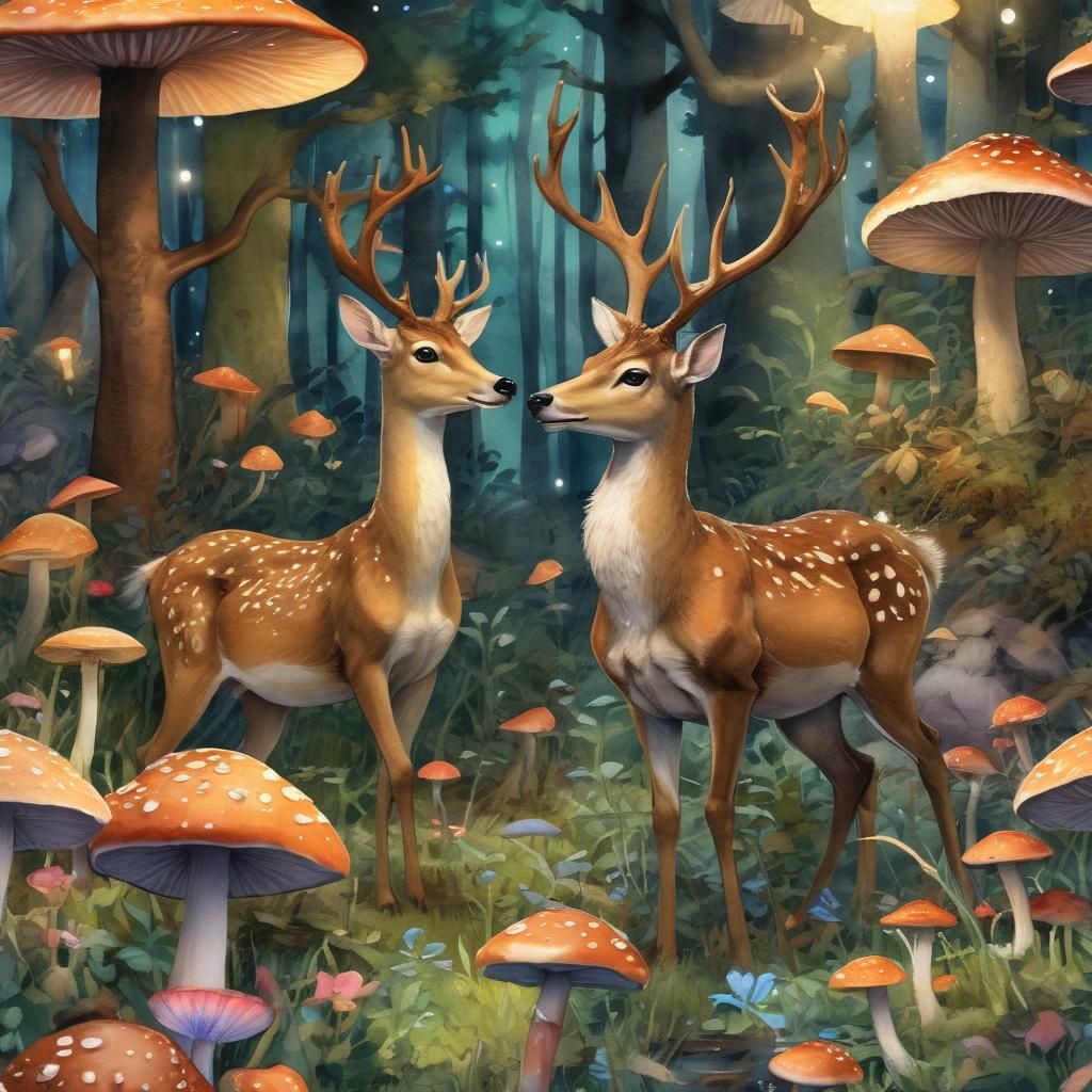 Enchanted Forest Gathering: A Watercolor Fantasy