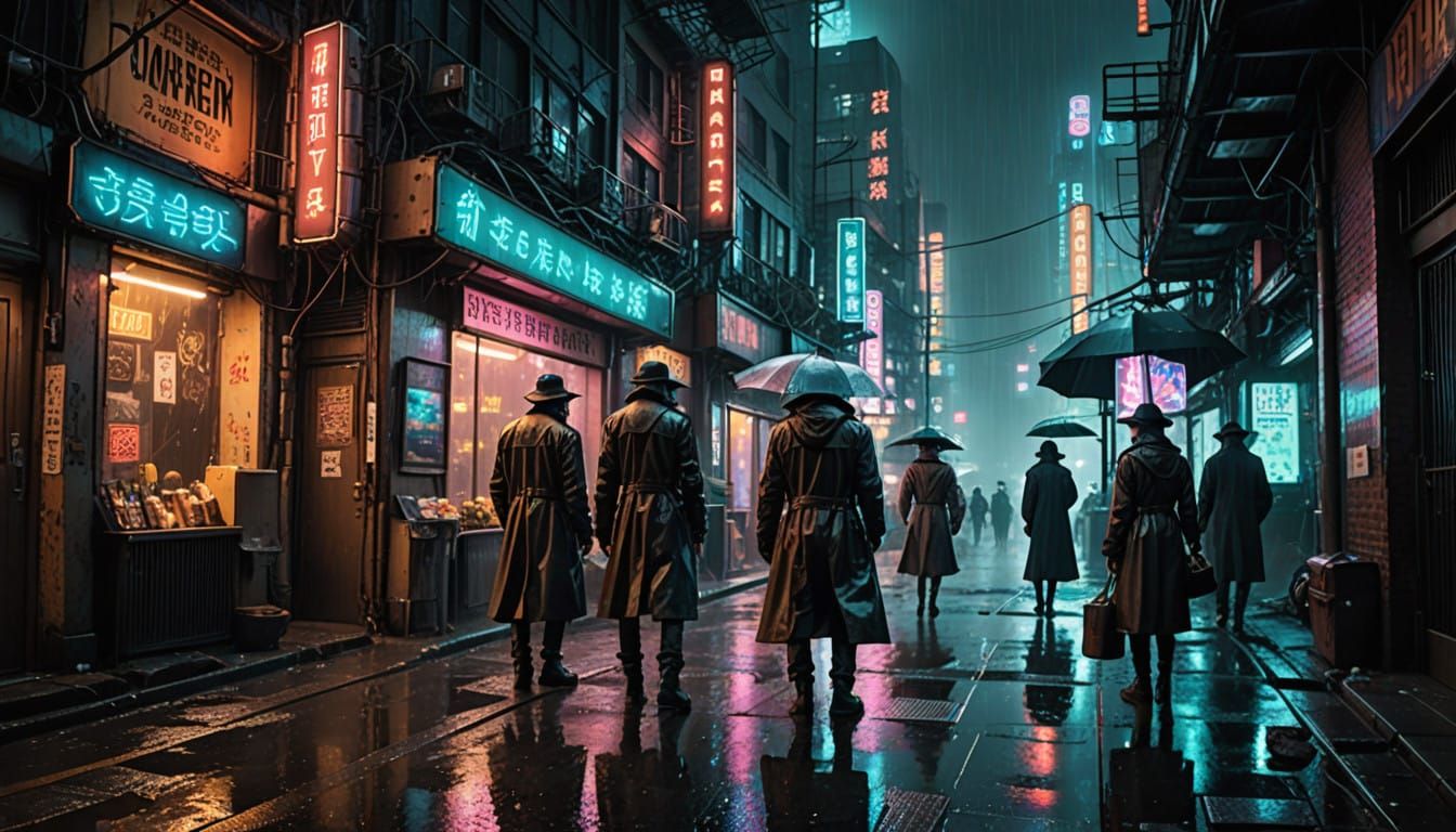 Cyberpunk Alleyway in High-Tech Urban Decay