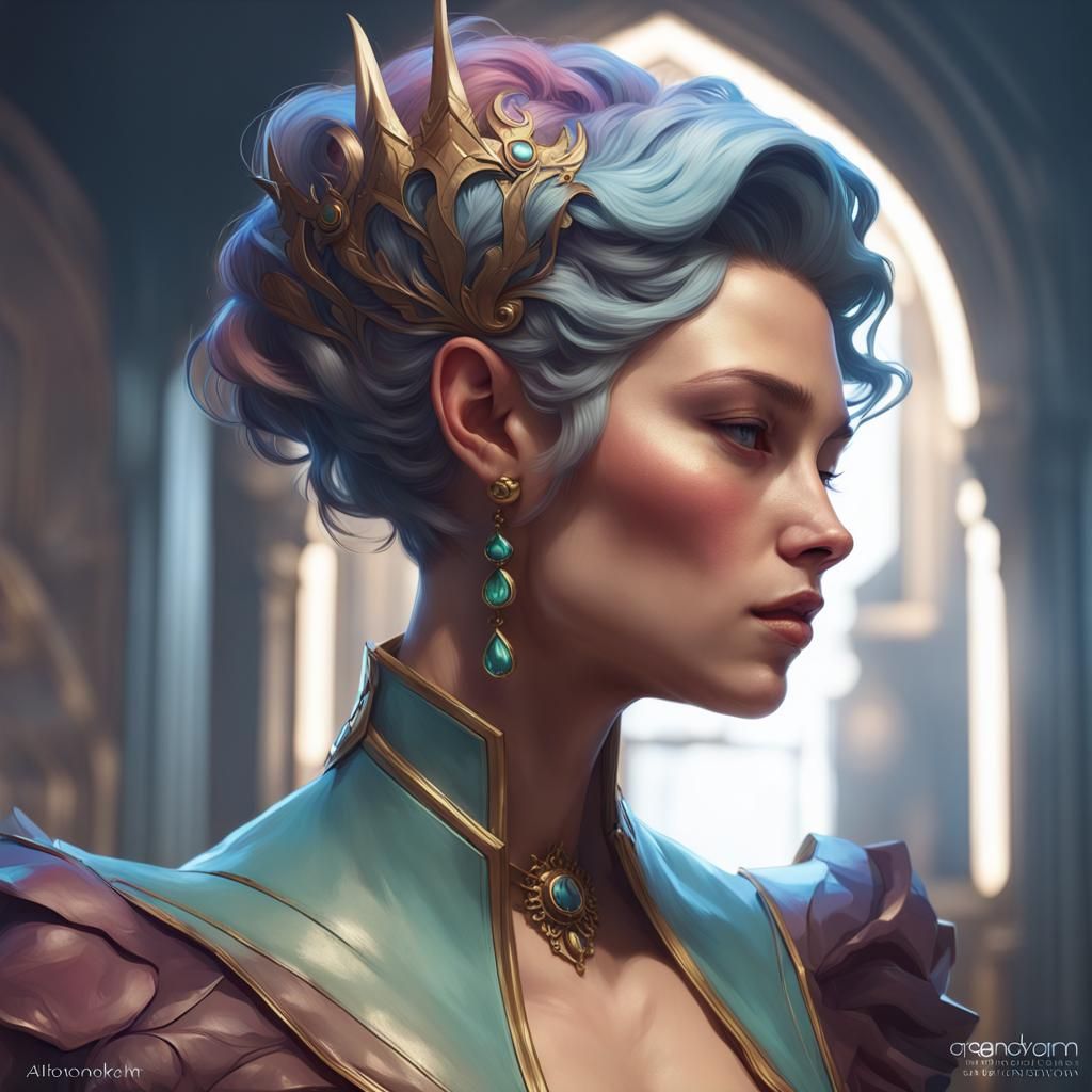 Side portrait of cat queen