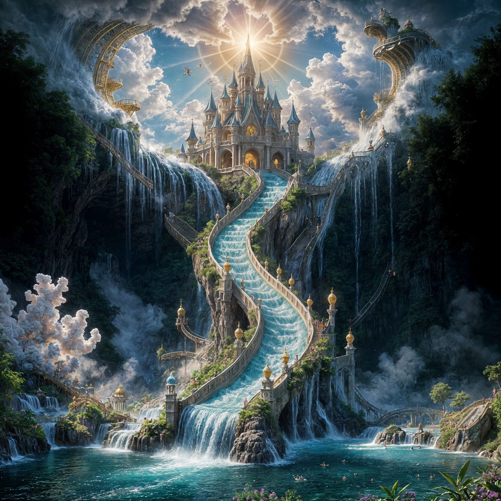 Castle in the clouds.  by @Aracnodraconia