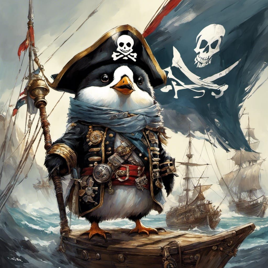 Captain Jack Penguin  by @Rascal Ron 