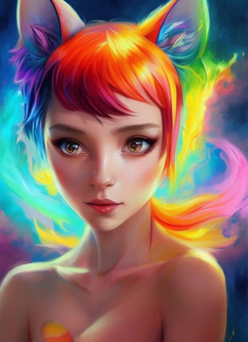 fiery cat girl