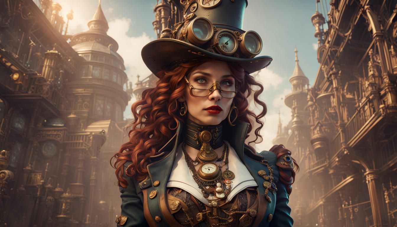 Steampunk Lady - AI Generated Artwork - NightCafe Creator