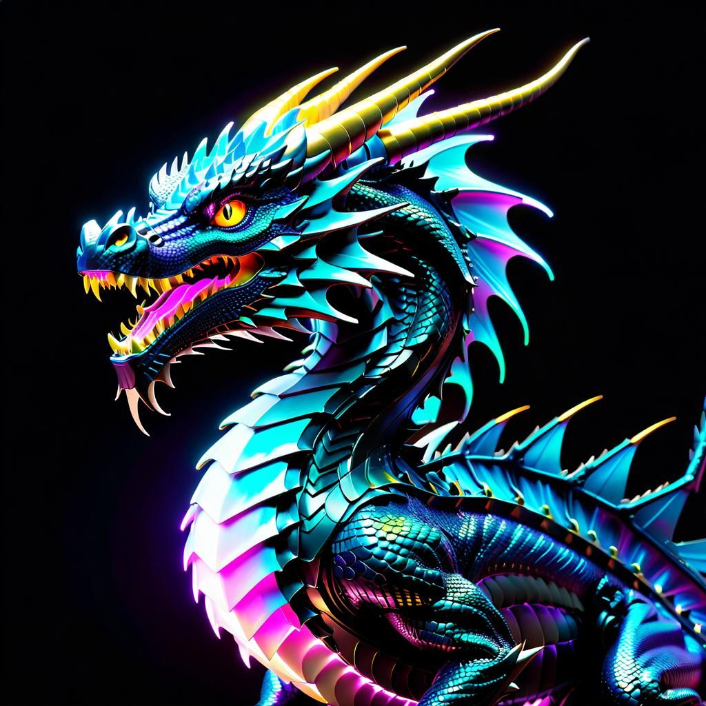 Synthwave Dragon 2 - AI Generated Artwork - NightCafe Creator