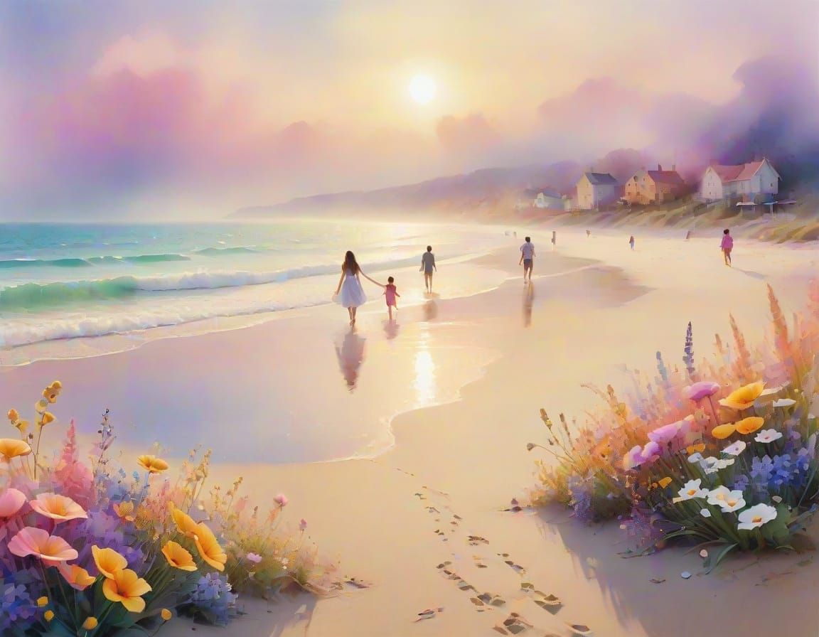 Colorful Beach Scene  by @Sasha