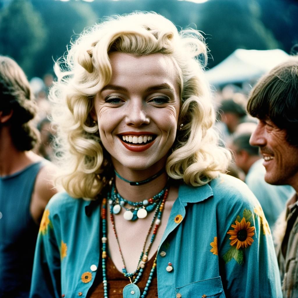 MArilyn Monroe at Woodstock festival in 1969