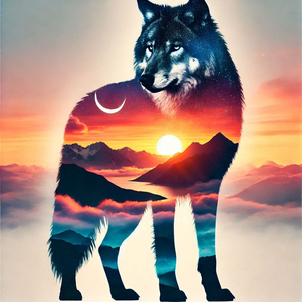 double exposure beautiful fantasy portrait landscape..