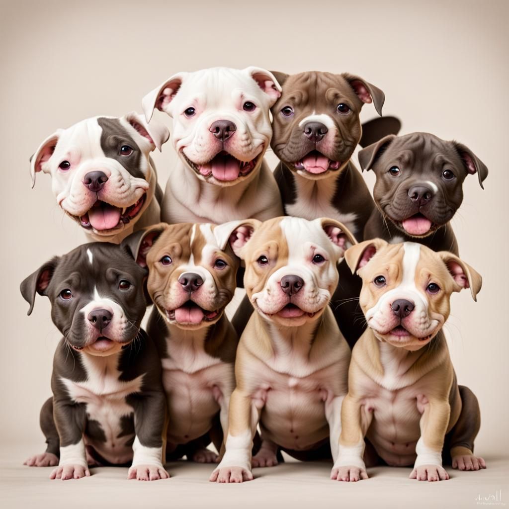 Happy Pitbull Puppies
