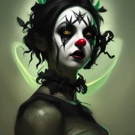 Gothic Clown doll girl - AI Generated Artwork - NightCafe Creator