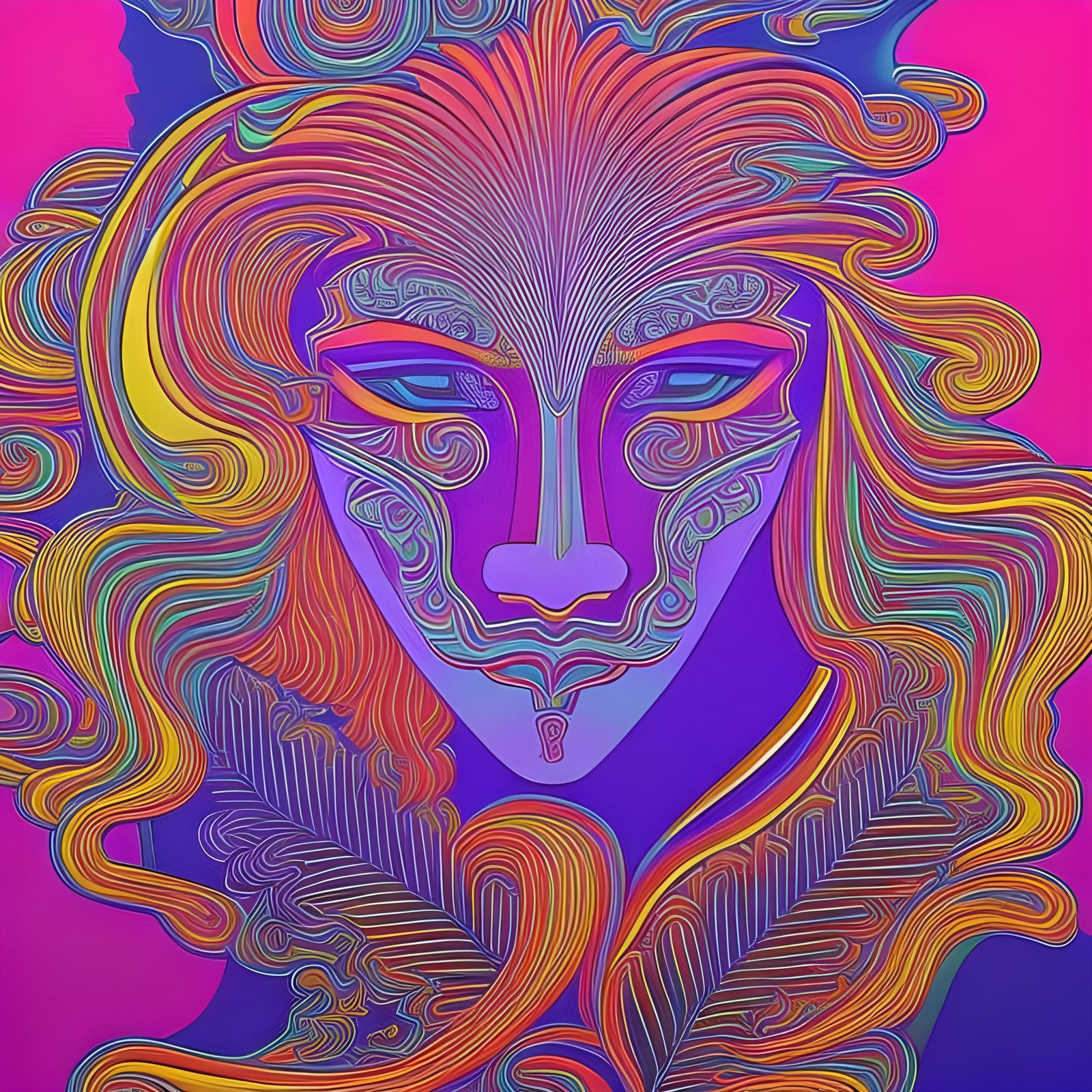 Psychedelic Man - AI Generated Artwork - NightCafe Creator