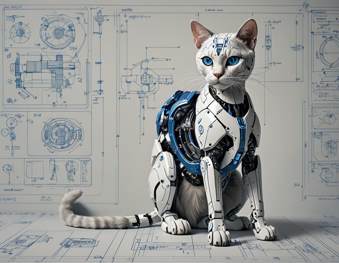 Cyborg Siamese   by @Hoshi