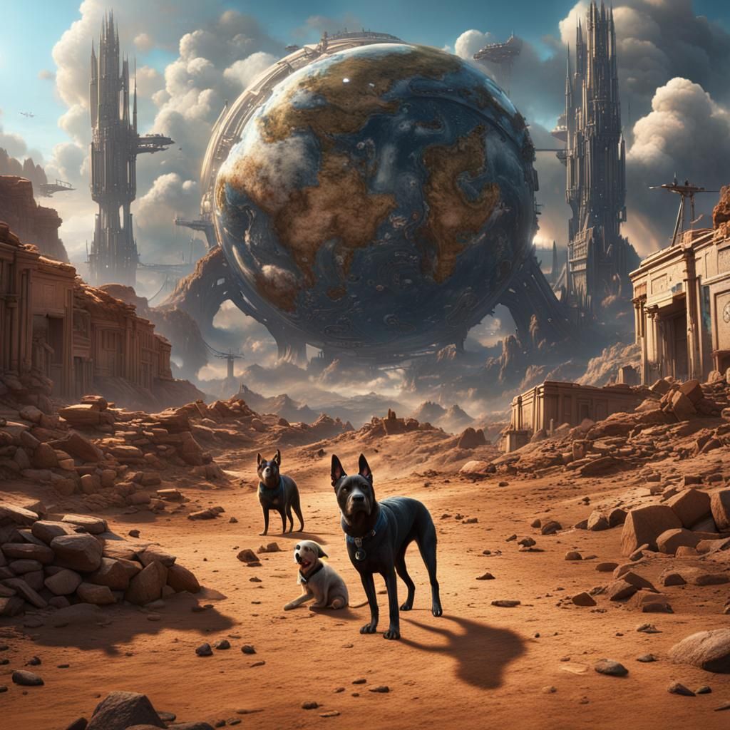 Apocalypse Bow-wow. Planet of dogs Cinematic Feel, 3D Master...