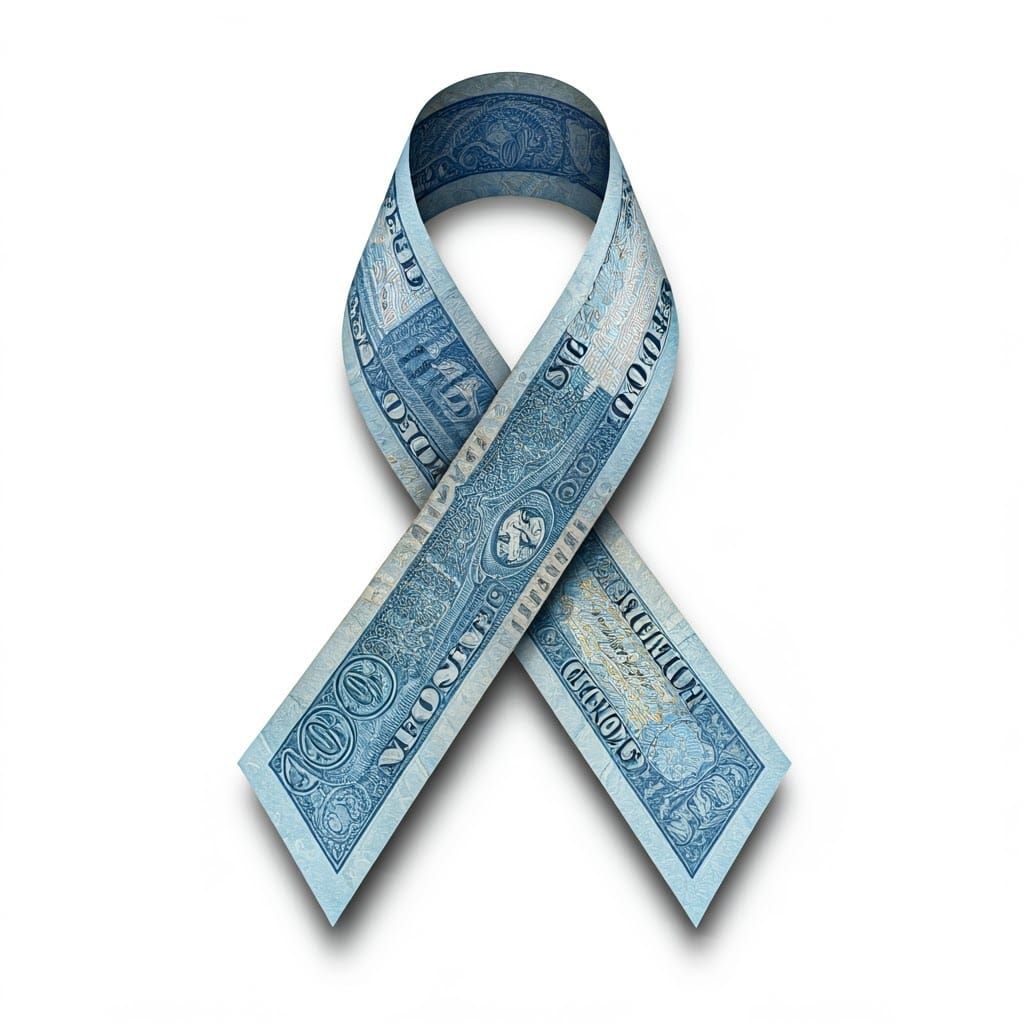 Realistic Banknote Ribbon in Soft Blues, Intricately Detaile...