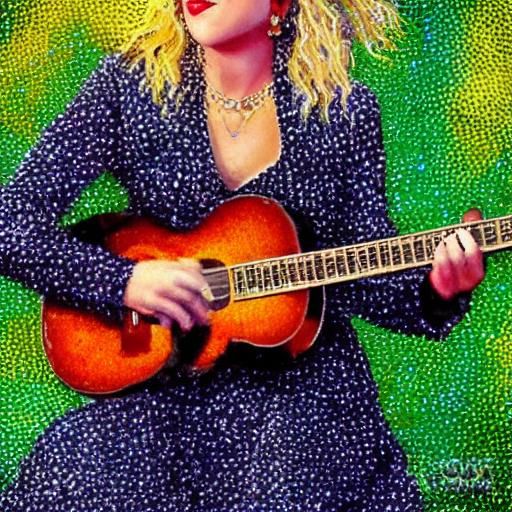 Pointillist Guitarist in Concert