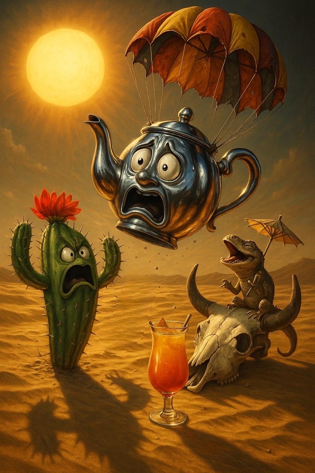 Parachute Plummet Problem Terrified Teapots - 8- runner up.