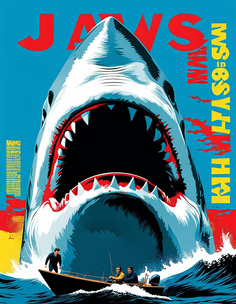 JAWS Movie Poster - AI Generated Artwork - NightCafe Creator