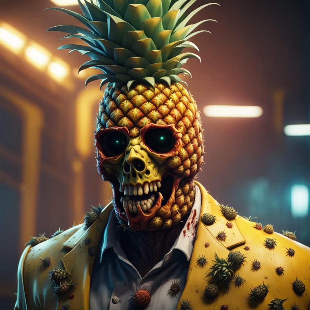 Zombie pineapple man   by @Captain Amelia 