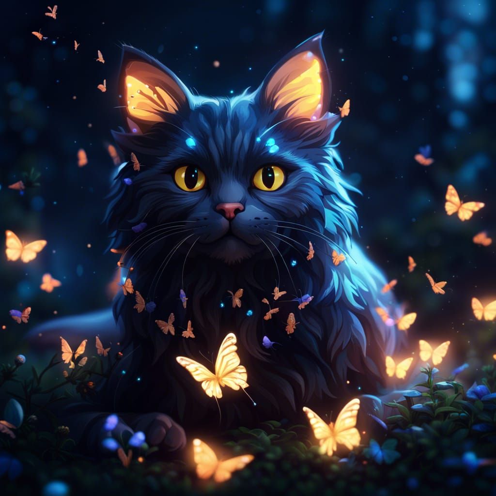 Black cat - AI Generated Artwork - NightCafe Creator