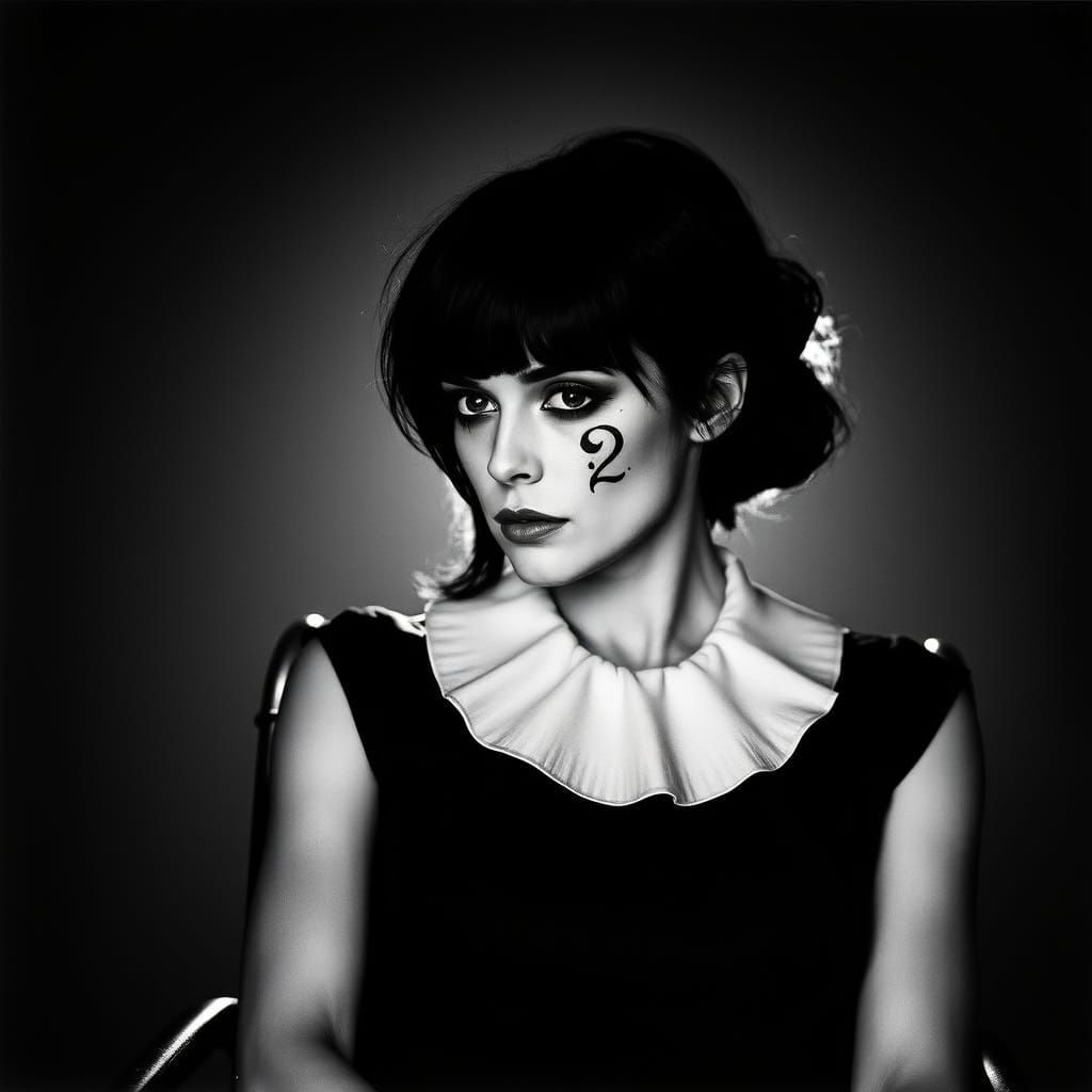  femme tatouée au visage du nombre huit en fauteuil roulant 