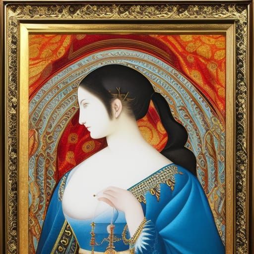 Oil on Canvas portrait of a Radiant Human Being in the liken...